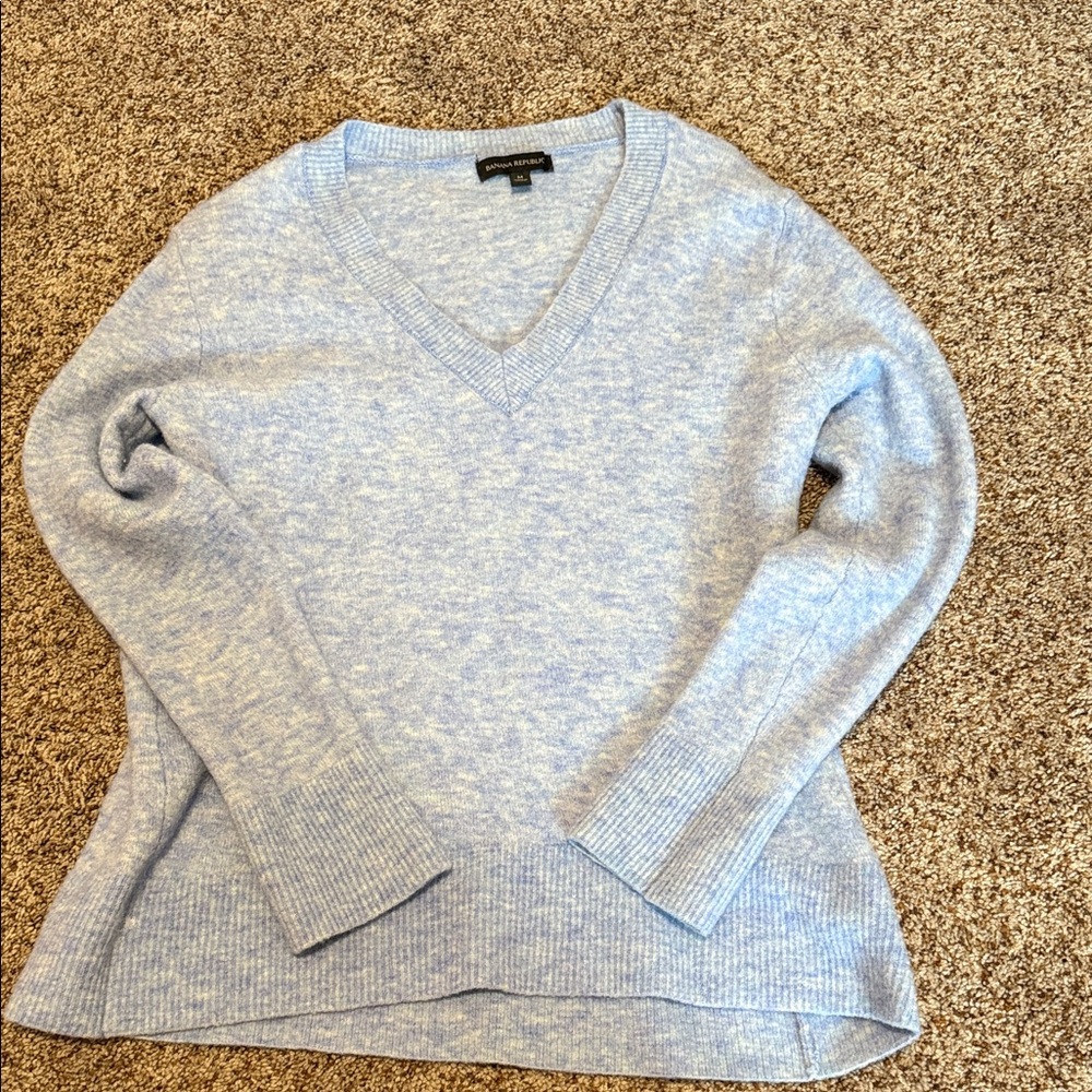 Banana Republic Soft Blue V-Neck Sweater